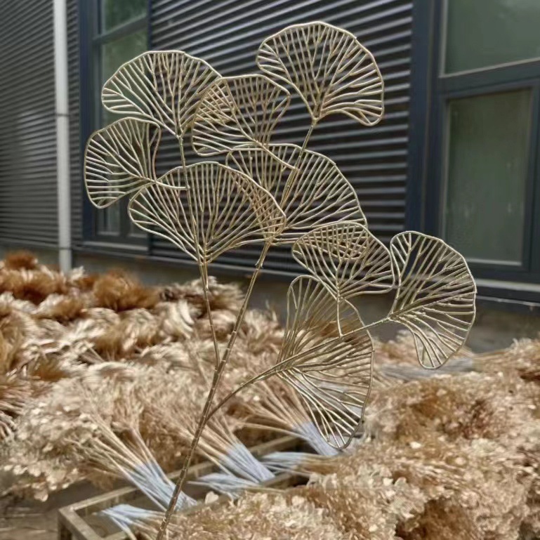 仿真金色年宵花 银杏叶红果福桶插花 多种款式金货配件厂家批发