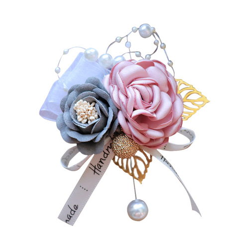 Retro pin brooch wedding groom bride corsage bridesmaid sister group wedding banquet wrist flower groomsmen corsage