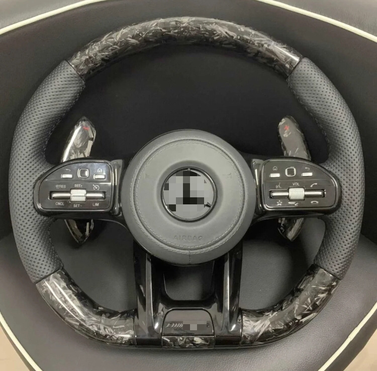 Suitable for Mercedes-Benz carbon fiber 809 steering wheel modification with AMG forged pattern, can be upgraded for all Mercedes-Benz models, installation included