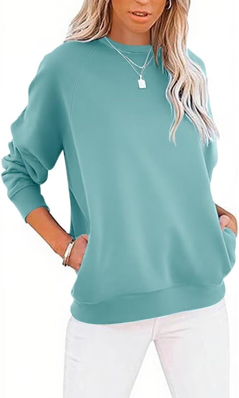 Casual Solid Color Loose Lightweight Round Neck Leedya Sweatshirts Long Sleeve Pullover Sweater Women's Shirt Top Casual Solid Color Loose Lightweight Round Neck Leedya Sweatshirts Long Sleeve Pullover Sweater Women's Shirt Top