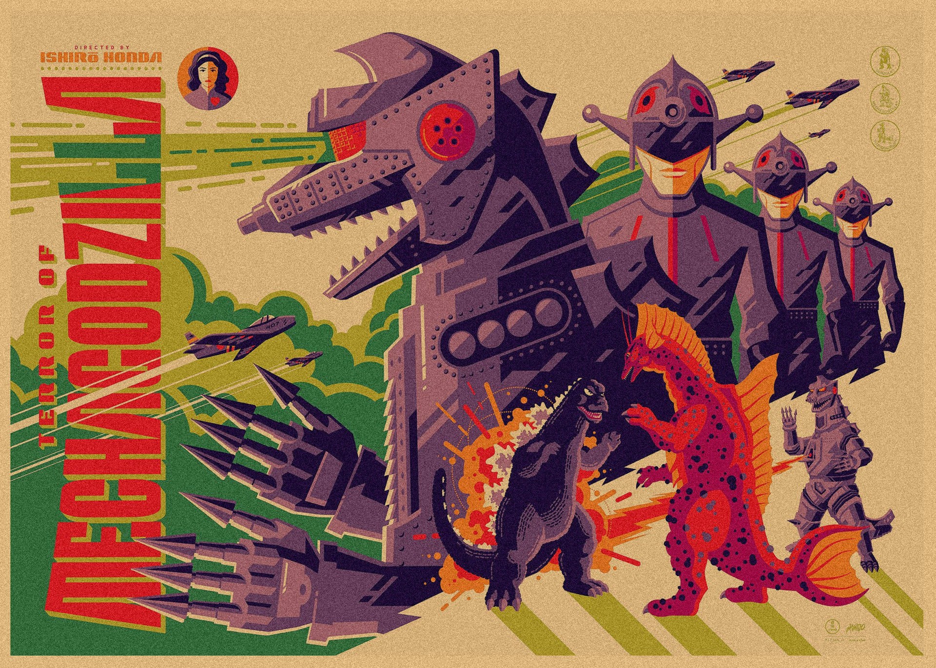 Godzilla película Godzilla póster retro kraft decoración mural mural 258