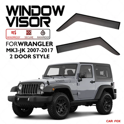 Jl Window Visor, Rain shield - standard-packing-without-logo-wrangler-wrangler-mk3-jk-2007-2017-plexiglass-no-bright-strip-window-rain-shield-2pcs