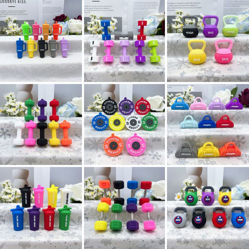 Creative Mini Fitness Equipment Set Keychain Bag Pendant Gym Peripheral Figurine Gift Small Gift for Giving Away