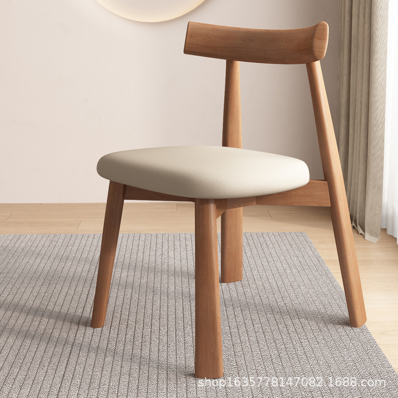 silla de comedor de madera maciza moderna simple, silla de respaldo de restaurante nórdico, estudio, mesa de comedor de hotel, taburetes, fábrica de origen