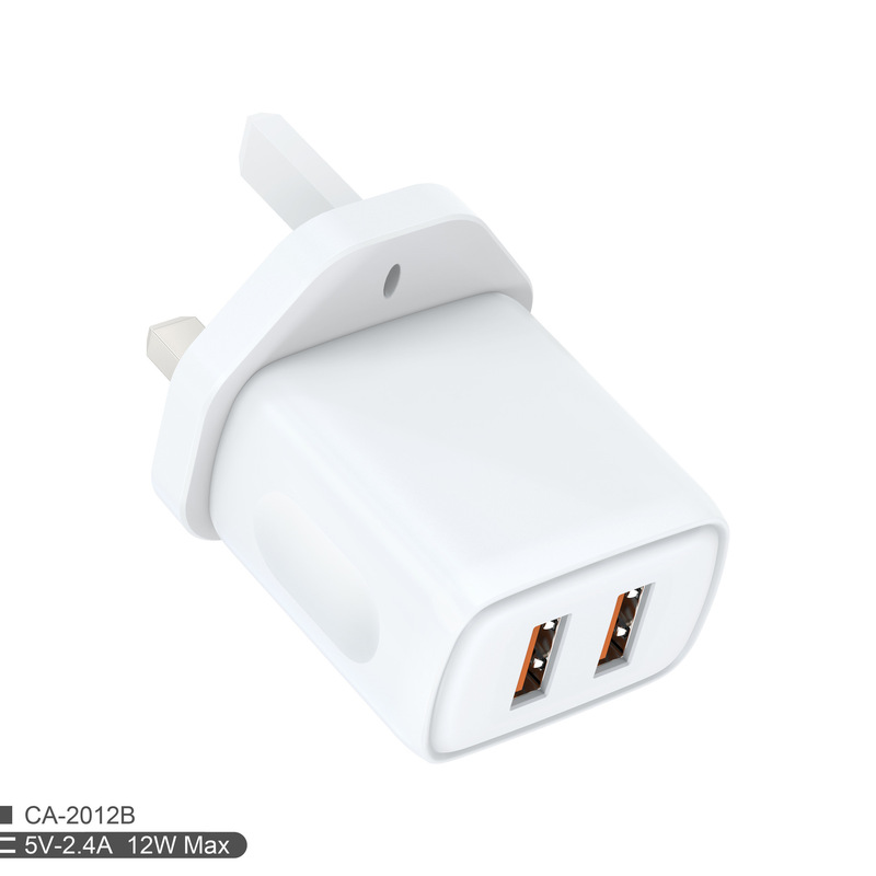 Dual USB British Charger 5v2.4a Smart Identification IC 12W for iPhone Charger
