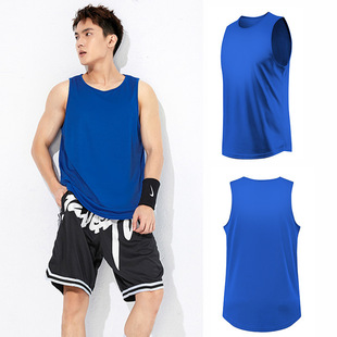 American Basketball Vest Sports Curved Hem Sleeveless Quick-Drying Loose Top Summer Fitness Ready Stock