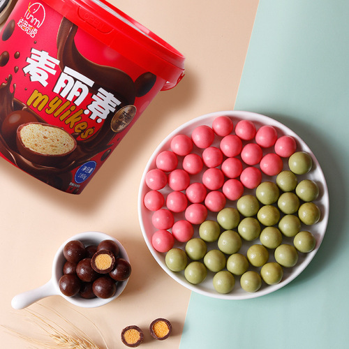 Fasimiyu Malisu Crispy Heart Chocolate Balls 168g barrel gift wedding candy wedding candy gift box