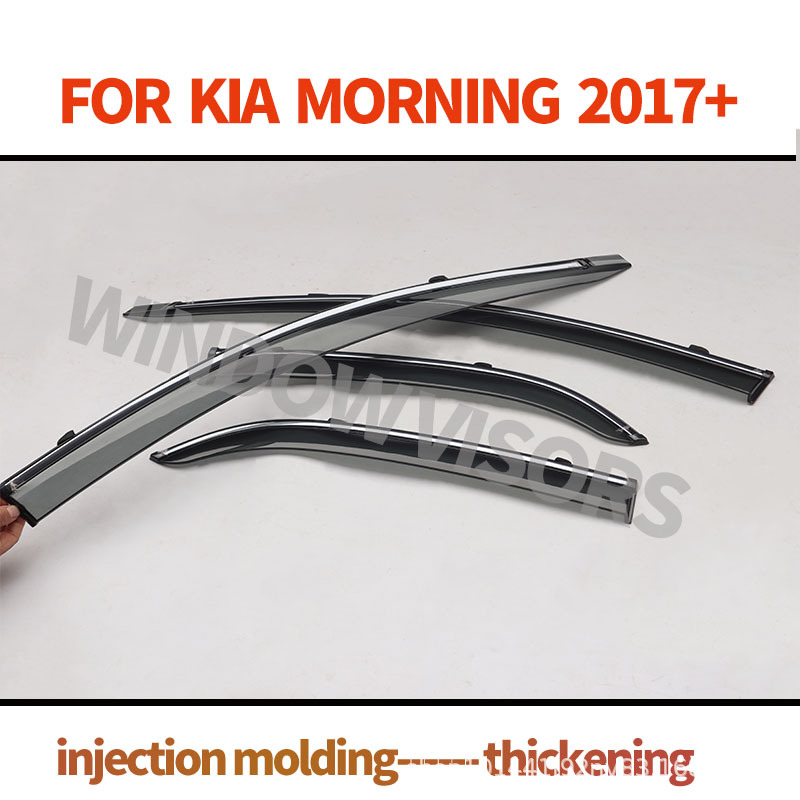 Suitable for Kia Morning/Picanto 2017+ Rain Guards, Injection-Molded Car-Specific Window Rain Shields