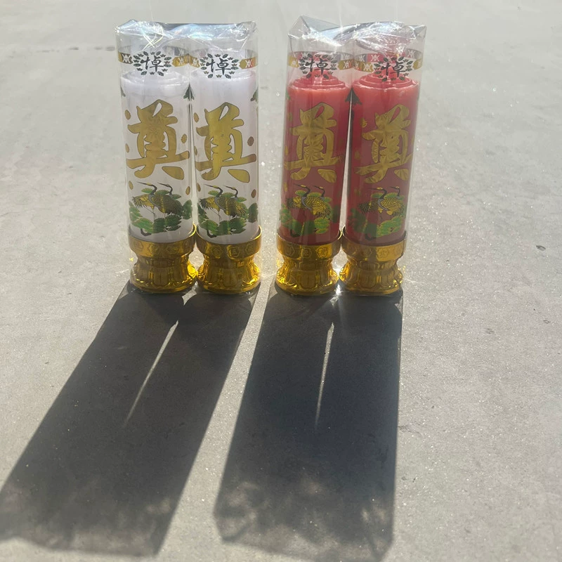 Оптовые свечи в ведрах, белые ветрозащитные свечи, красные вотивные свечи, жертвенное похоронное предложение, белые мероприятия, поклонение предкам Цинмин, похоронные принадлежности