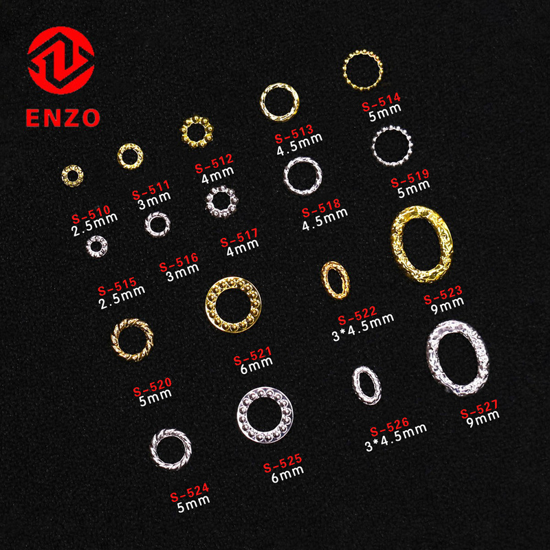 Supply cross-border hollow round hemp wreath circle DIY Japanese nail patch metal nail jewelry Rivet