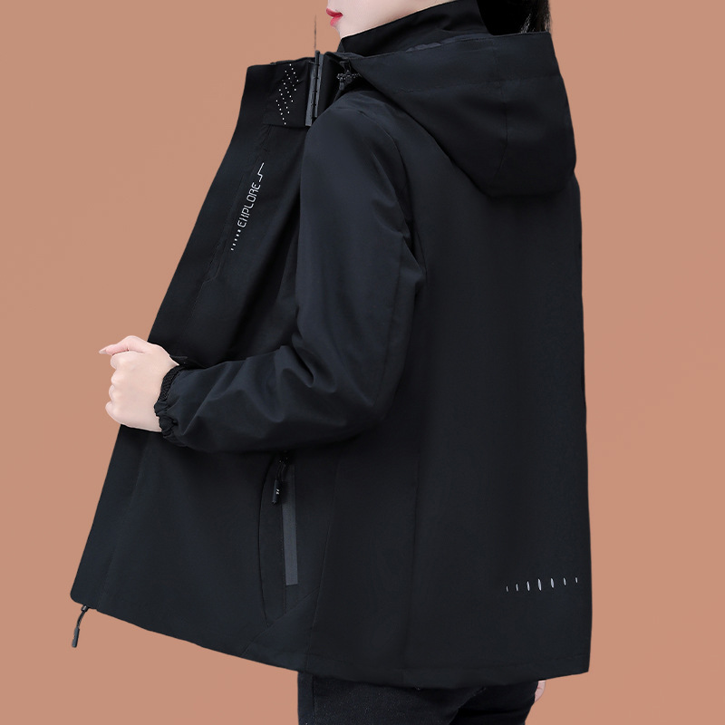 Chaqueta de pájaro carpintero mujer 2026 nuevo otoño invierno 3 en 1 desmontable de terciopelo grueso a prueba de viento chaqueta deportiva
