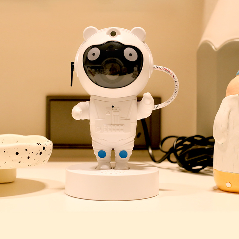 Lámpara de proyección de astronauta, astronauta de noche pequeña, dormitorio de astronauta, junto a la cama, altavoz Bluetooth, luz de proyección de atmósfera