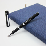 Черная металлическая ручка-роллер, делается под заказ, с печатью вашего логотипа