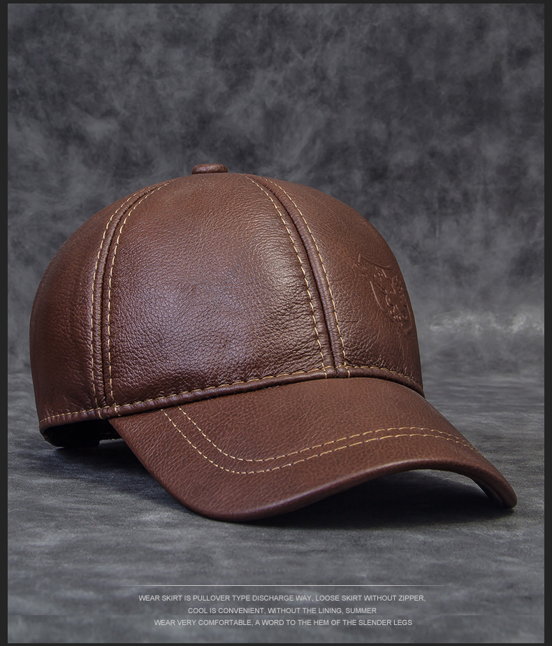 Cowhide Baseball Hat Image 1
