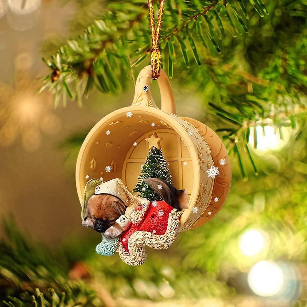 Transfronterizo nuevo acrílico taza plana perro mascota decoraciones de Navidad coche mochila adornos image 24