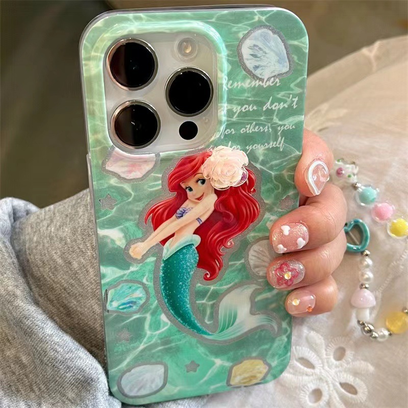 Brisante flor blanca tridimensional sirena para 15ProMax nuevo iPhone 14 Apple 13 funda para teléfono móvil 12