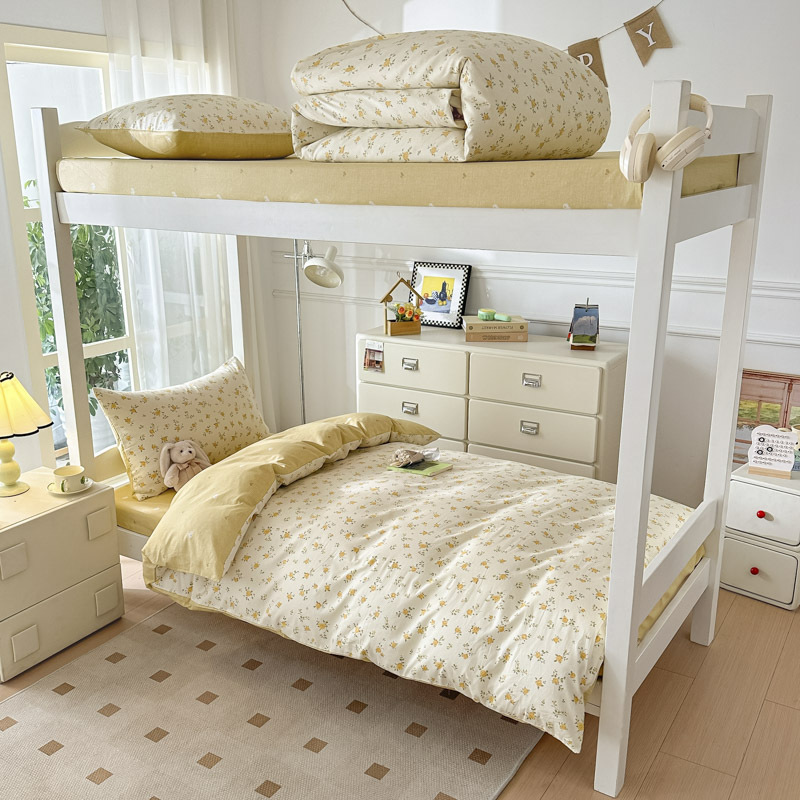 Ropa de cama de tres piezas para dormitorio de estudiantes de algodón en la temporada escolar