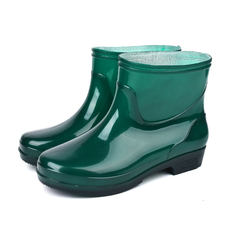 Zapatas de lluvia de mujer, botas de lluvia de cacho corto para adultos, zapatos de goma de cocina de barril bajo resistentes al desgaste, impermeables, antideslizantes, zapatos de agua calientes. image 17
