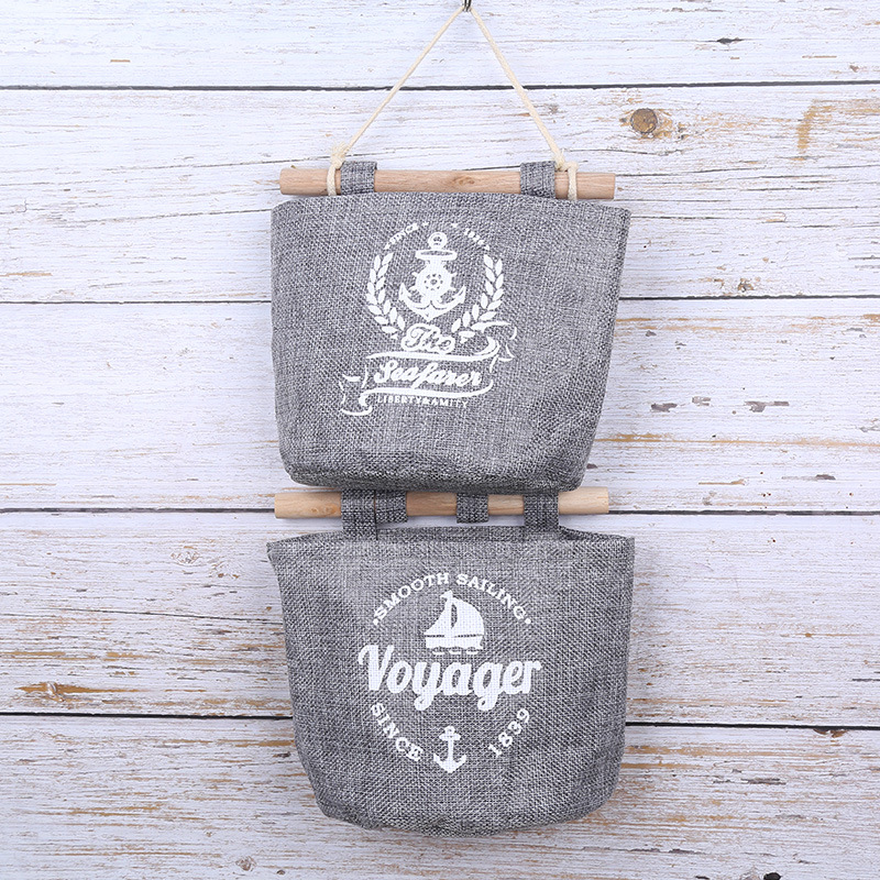 Comercio exterior transfronterizo creativo simple algodón Lino misceláneas bolsa de almacenamiento bolsa colgante almacenamiento en el hogar bolsa colgante tela cesta colgante fabricante