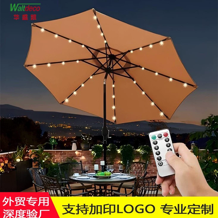 Уличный зонтик со струнными фонарями и пультом дистанционного управления, вилла во дворе, домашний киоск, балкон для отдыха, зонт с поворотной центральной колонной