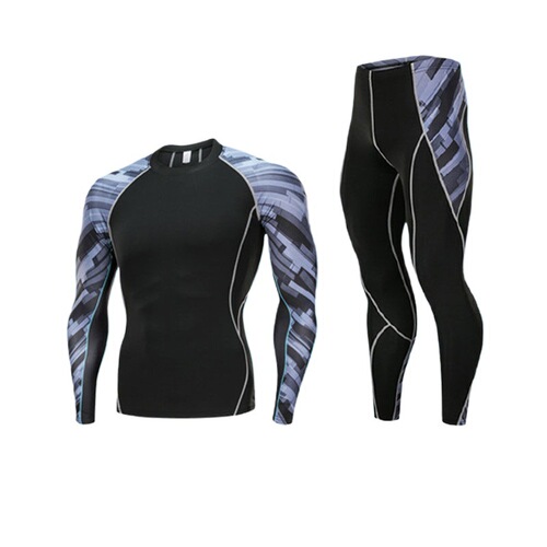 Swimsuit set for men, long-sleeved full-body sun protection swimming hot spring top and bottom men's swimsuit quick-drying swimming gear set
