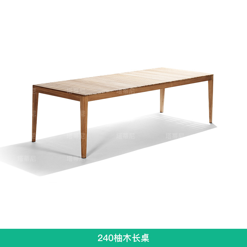 Mesa y sillas de comedor de teca para ocio al aire libre, sillas de ratán de diseño para balcón, muebles nórdicos para jardín y patio al aire libre. image 10