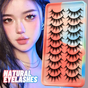 European and American false eyelashes little devil eyelashes false eyelashes 10 pairs of natural enlarged eyes thick long super soft