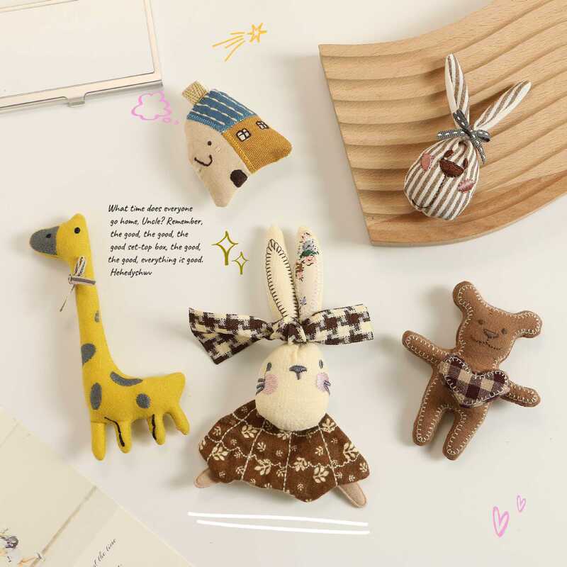 Fabrics Cartoon Stuffed Rabbit Giraffe Fabric Accessories DIY Hairpin Shoe Hat Clothing Decoration Pendant Accessories