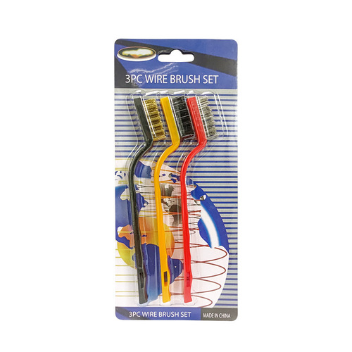 3-pack kitchen range hood degreasing stove cleaning brush set long-handled soft-bristled gas stove wire brush wholesale