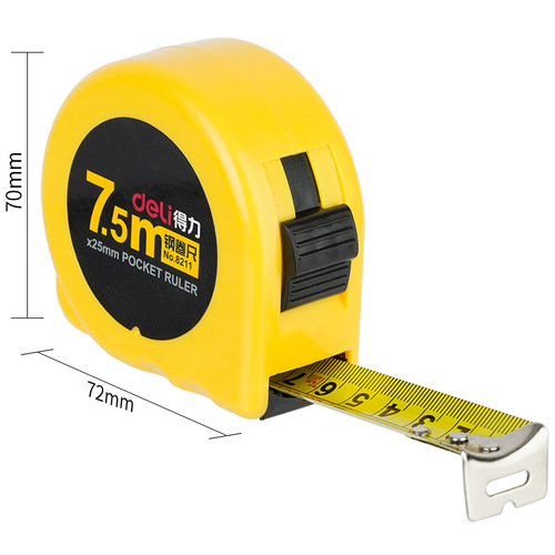 Deli high carbon steel tape measure 2 meters 3 meters 5 meters 7.5 meters 10 meters steel ruler drawing steel tape measure engineering measuring ruler