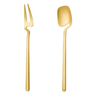 Cross-border exclusive for 304 stainless steel ins Wind hanging Cup dessert fork spoon creative Hotel ice cream fruit fork spoon wholesale