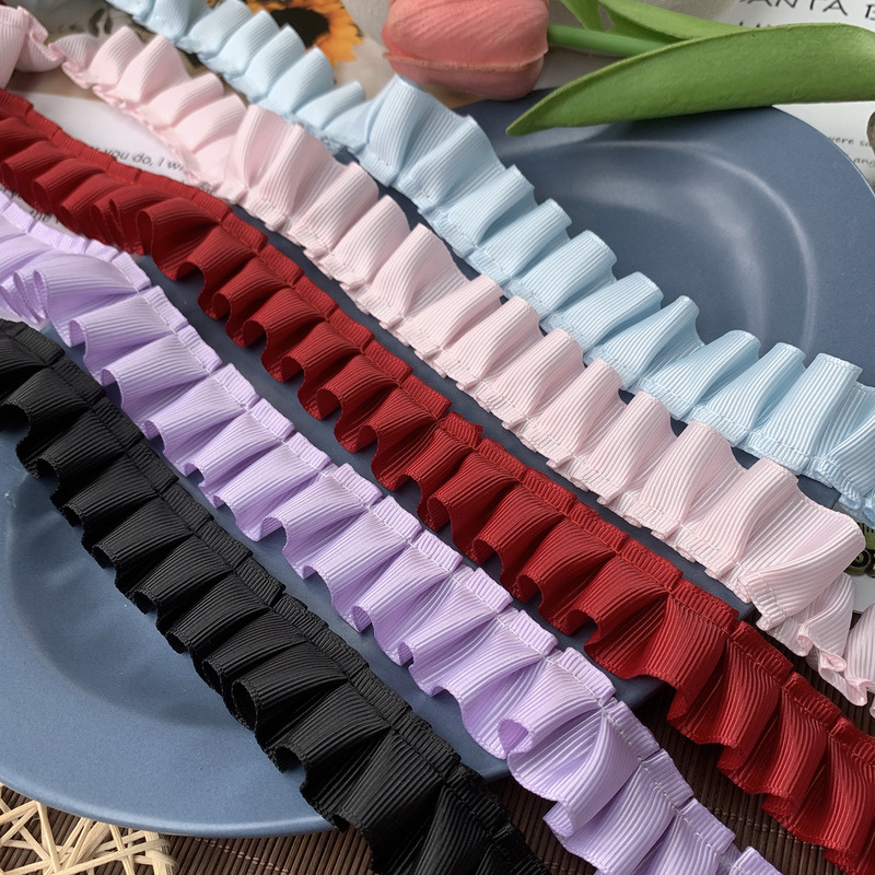 High-quality 2.5cm wide threaded lace trim accessory for DIY clothing, fan decorations, and bag materials High-quality 2.5cm wide threaded lace trim accessory for DIY clothing, fan decorations, and bag materials