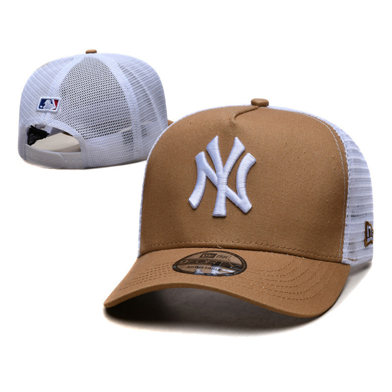トレンディなブランド NY メッシュ野球帽女性のための春と夏の新しい刺繍入りビッグロゴひさしキャップ日よけ通気性メッシュ帽子男性用|undefined