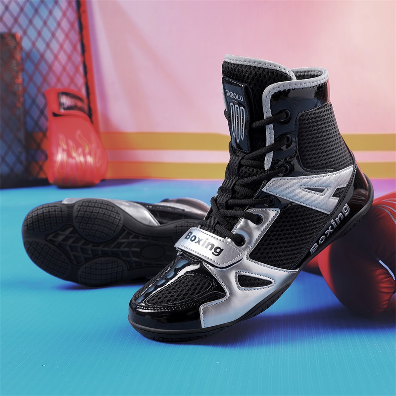 Cross-Border Boxing Shoes Competition Training Men's Wrestling Shoes Fighting Fighting Sanda Weightlifting Squat Shoes Gym Wholesale