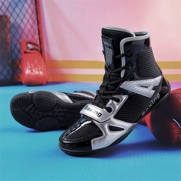 Cross-Border Boxing Shoes Competition Training Men's Wrestling Shoes Fighting Fighting Sanda Weightlifting Squat Shoes Gym Wholesale