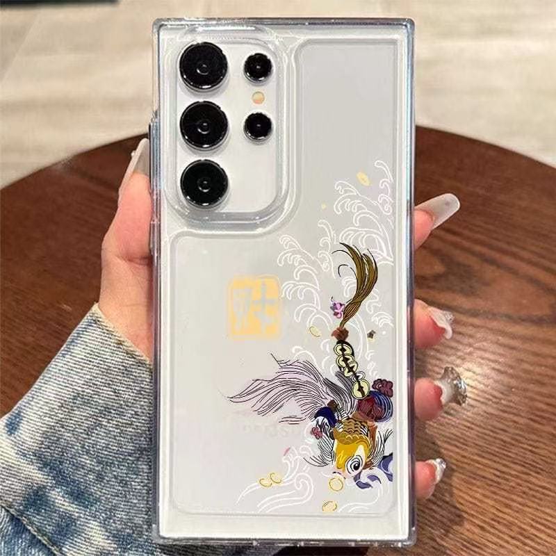 Fortune Koi Fish Case Suitable for Samsung Galaxy S24 Ultra, Chinese Style S23 S25 Full-Cover Anti-Drop Fortune Koi Fish Case Suitable for Samsung Galaxy S24 Ultra, Chinese Style S23 S25 Full-Cover Anti-Drop