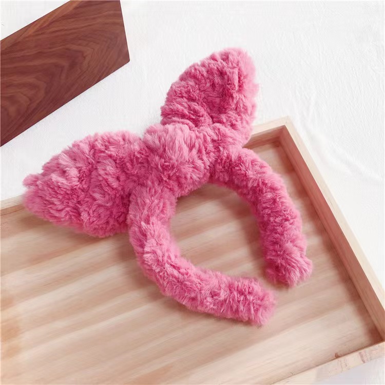 Linda diadema de oso de amor tridimensional, diadema de felpa de dibujos animados de celebridades de Internet, diadema de lavado de cara, accesorios para el cabello de todo fósforo de celebridades de Internet al por mayor