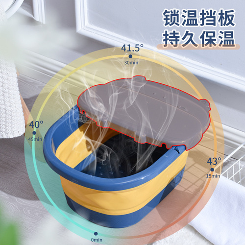 Selected River Hippo Cartoon Folding Foot Bath Tub Foot Massage Basin with Lid Home Foot Bath Tub