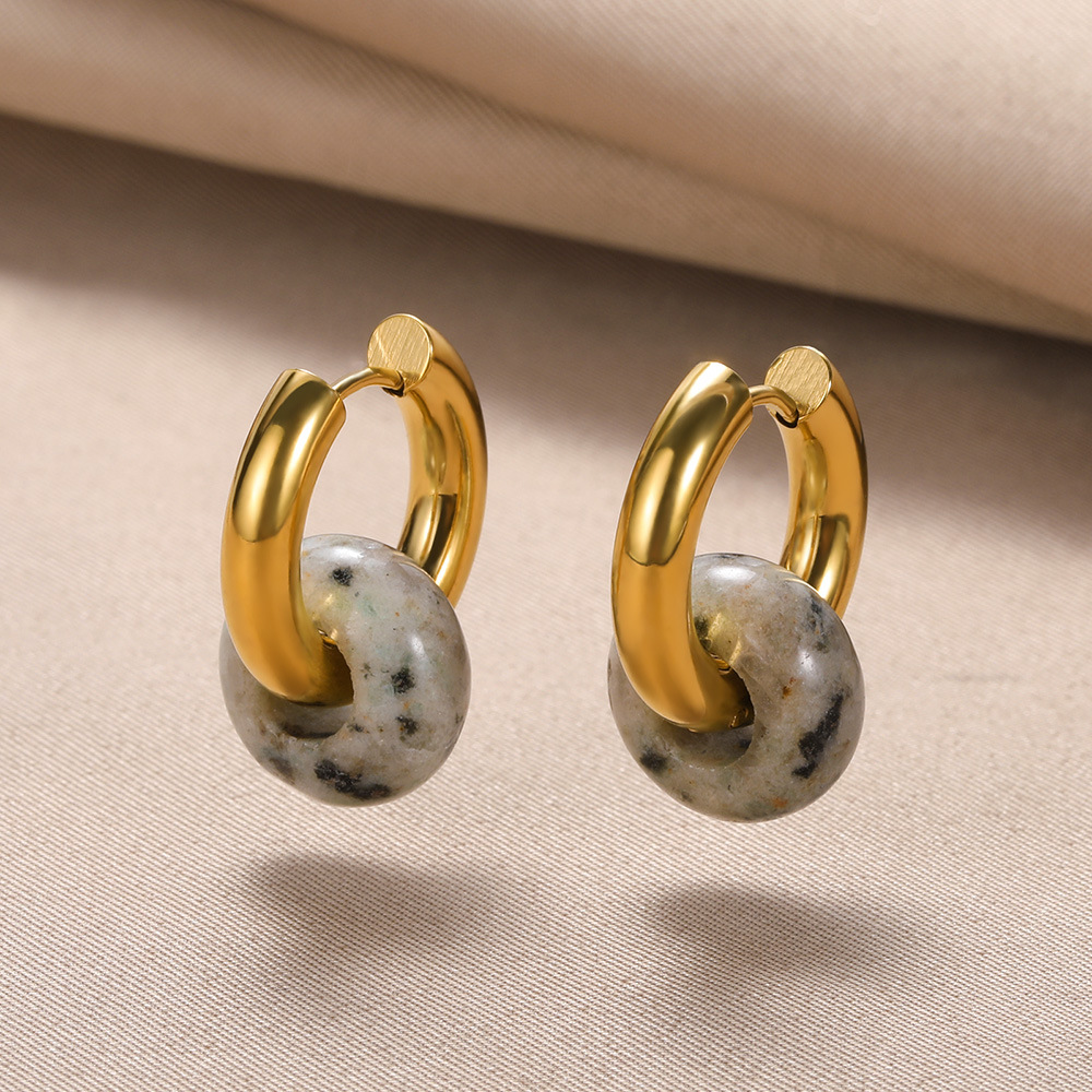 13g Weight PVD Coated Gold Plating Process 304 Stainless Steel Ear Needle Material 18K Real Gold Plated Plating Material Hoop Earrings Classification 1 Pair Quantity Date, Tea Party Occasion 304 Stainless Steel Material Geometric Pattern Women's Gender Classic Style Style Plating Craft 1 Pair Classic Style Geometric Plating Natural Stone Metal Hoop Earrings 29