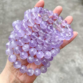 5A天然冰透薰衣草紫水晶手串时尚百搭巴西紫水晶圆珠手链饰品批发