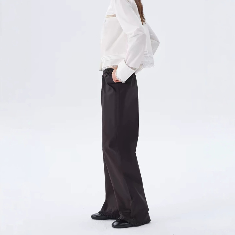 Pre-sale/Homegirl lightweight and comfortable black lace straight pants Pre-sale/Homegirl lightweight and comfortable black lace straight pants