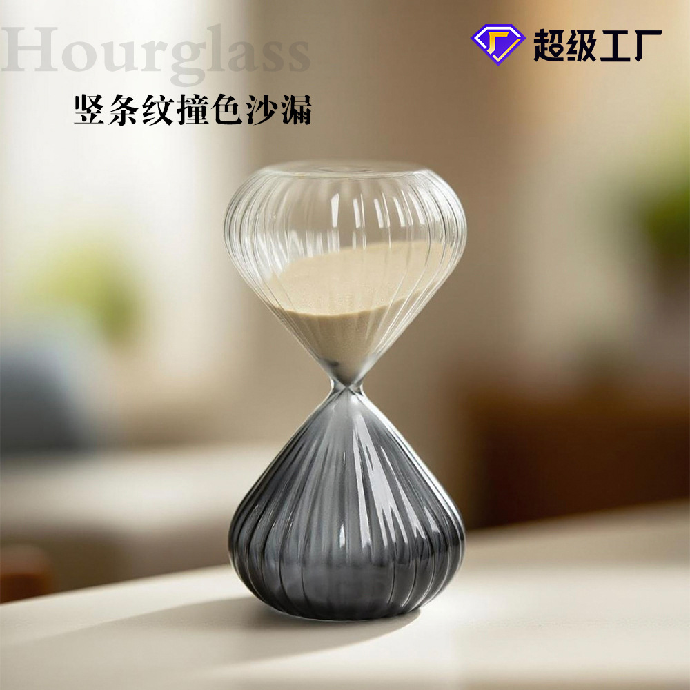 Creativo 15 30 minutos reloj de arena a rayas grises estilo moderno decoraciones de moda para el hogar cronógrafo regalos pequeños
