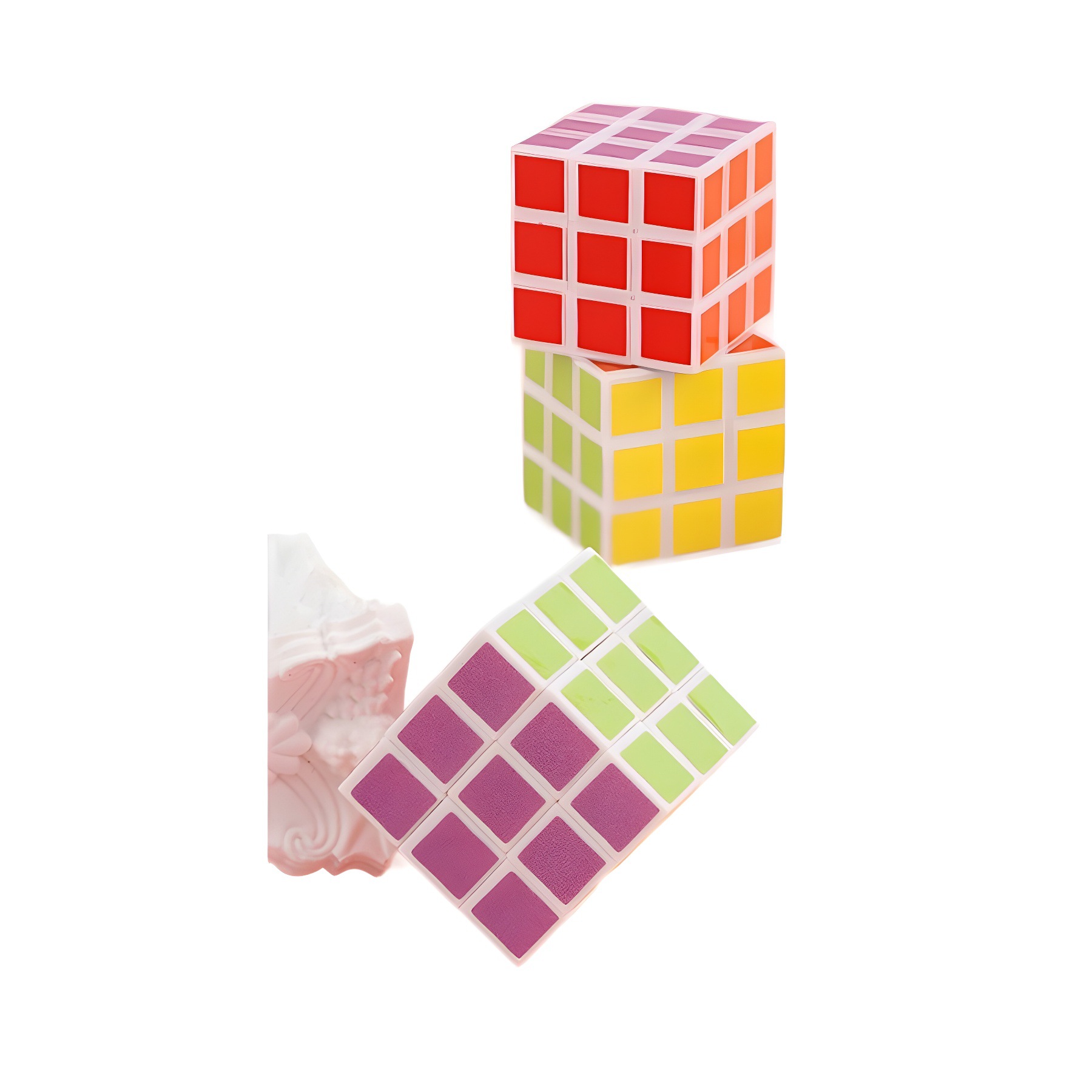 Protección del medio ambiente, descompresión transfronteriza, rotación de rompecabezas de 3cm, juguetes pequeños 3D, geometría tridimensional, dos, tres y cuatro órdenes, cubo de Rubik al por mayor