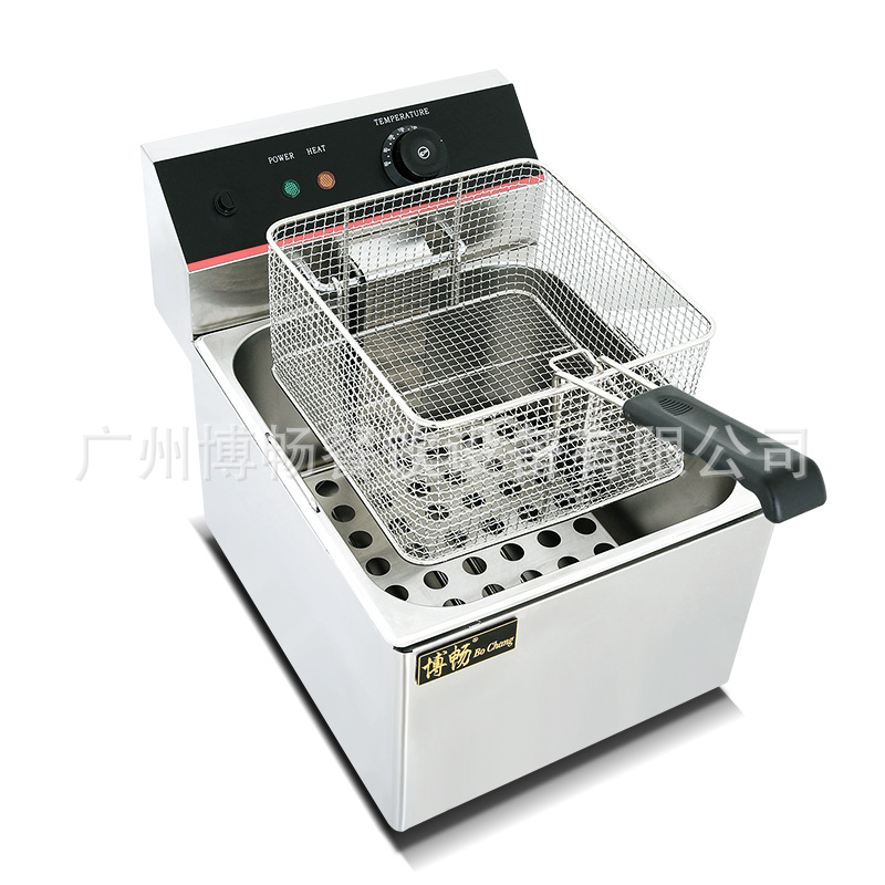 Freidora eléctrica de escritorio comercial de doble cilindro de control de temperatura de precisión freidora eléctrica freidora de barras de aceite equipo de snack comercial