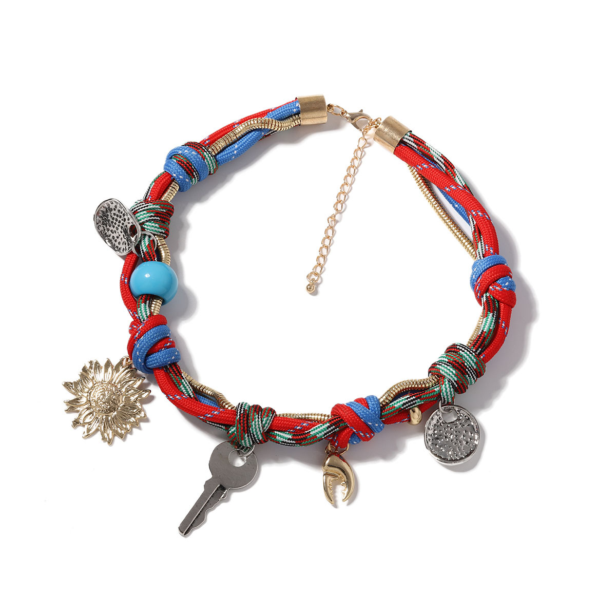 Key Pattern Women's Gender Retro Ethnic Style Key Handmade Zinc Alloy Pendant Necklaces Wholesale