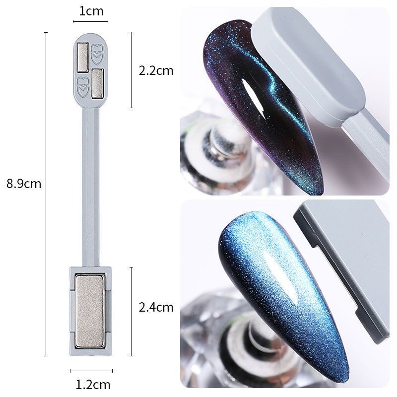 Herramientas de imán cilíndrico para ojos de gato de manicura, imán multifuncional, imán de fantasía, piedra de absorción de hierro, pegamento para ojos de gato 3 en 1