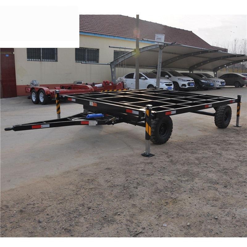 5吨骨架拖车 移动板房拖车 机组转运拖车 支腿可伸缩式框架拖车