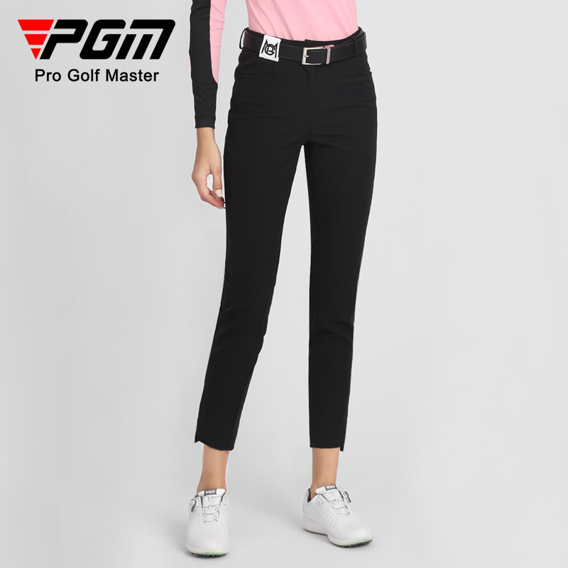 Quần dài nữ chơi golf PGM mùa thu đông, vải thun gió ấm áp, co giãn hai chiều — KUZ143-màu trắng
