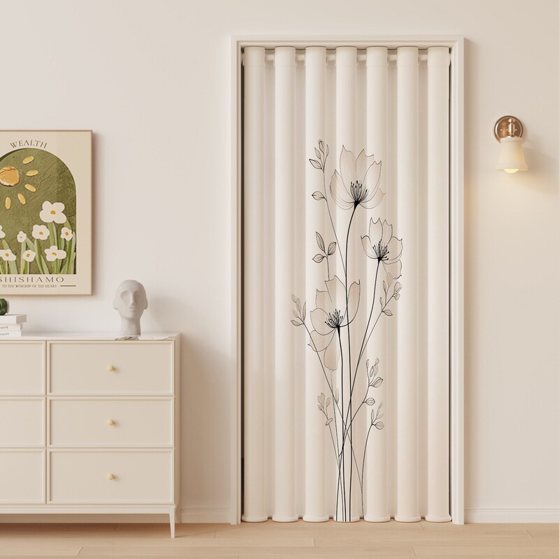 Summer Air Conditioning Wind-Blocking Door Curtain, No-Drill Bedroom Room Home Partition Curtain, 2025 New Model High-End Anti-Cold Curtain