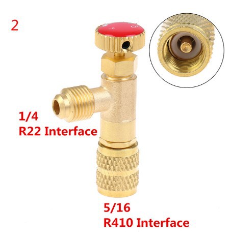 thumbnail image 1 of Aire acondicionado plus liquido valvula de seguridad R410A R22 refrigerante aire acondicionado 1/4 fluor plus adaptador de seguridad herramienta aire acondicionado 22 a 410, 1 of 2